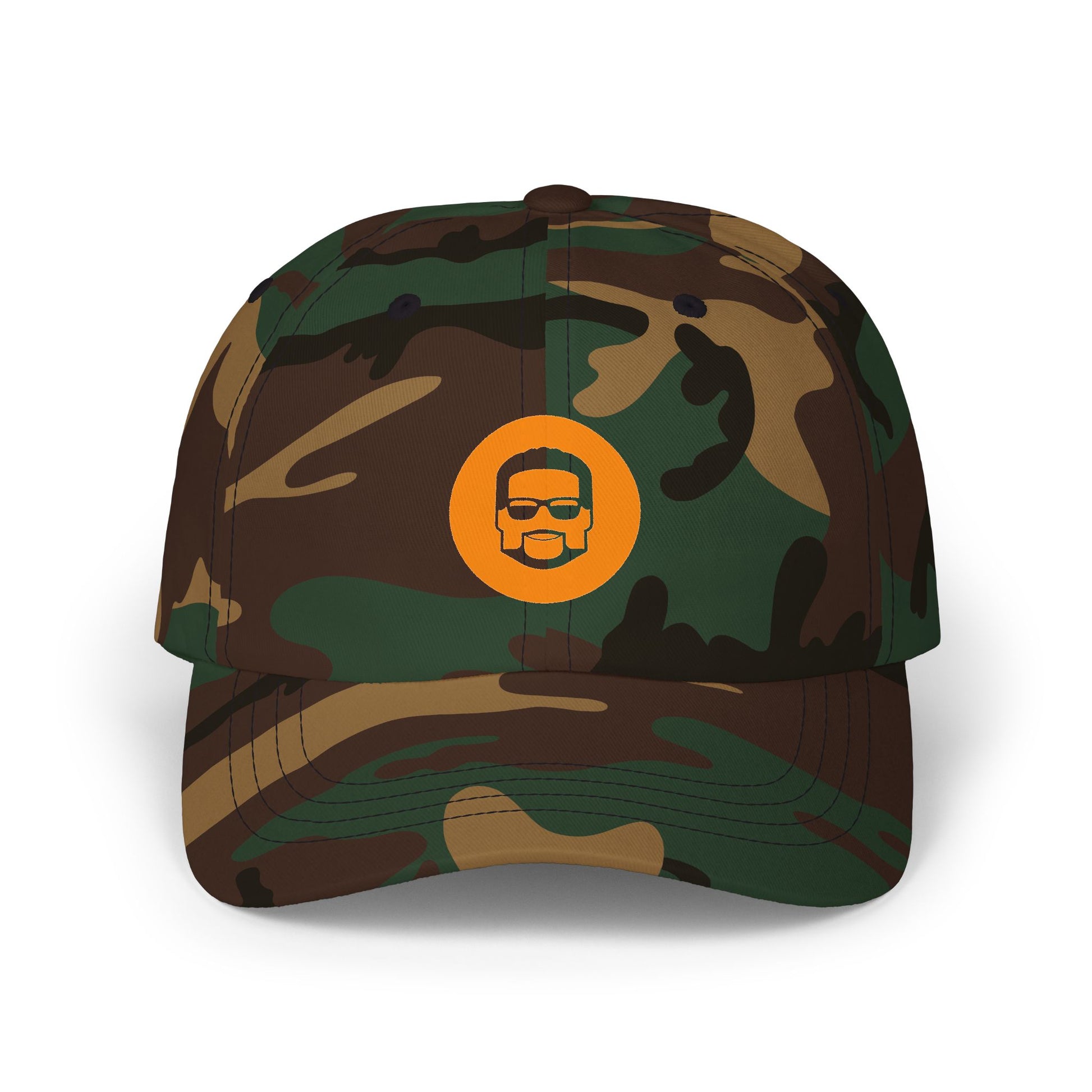 Camo Dad Cap with Retro Sunglasses Emblem