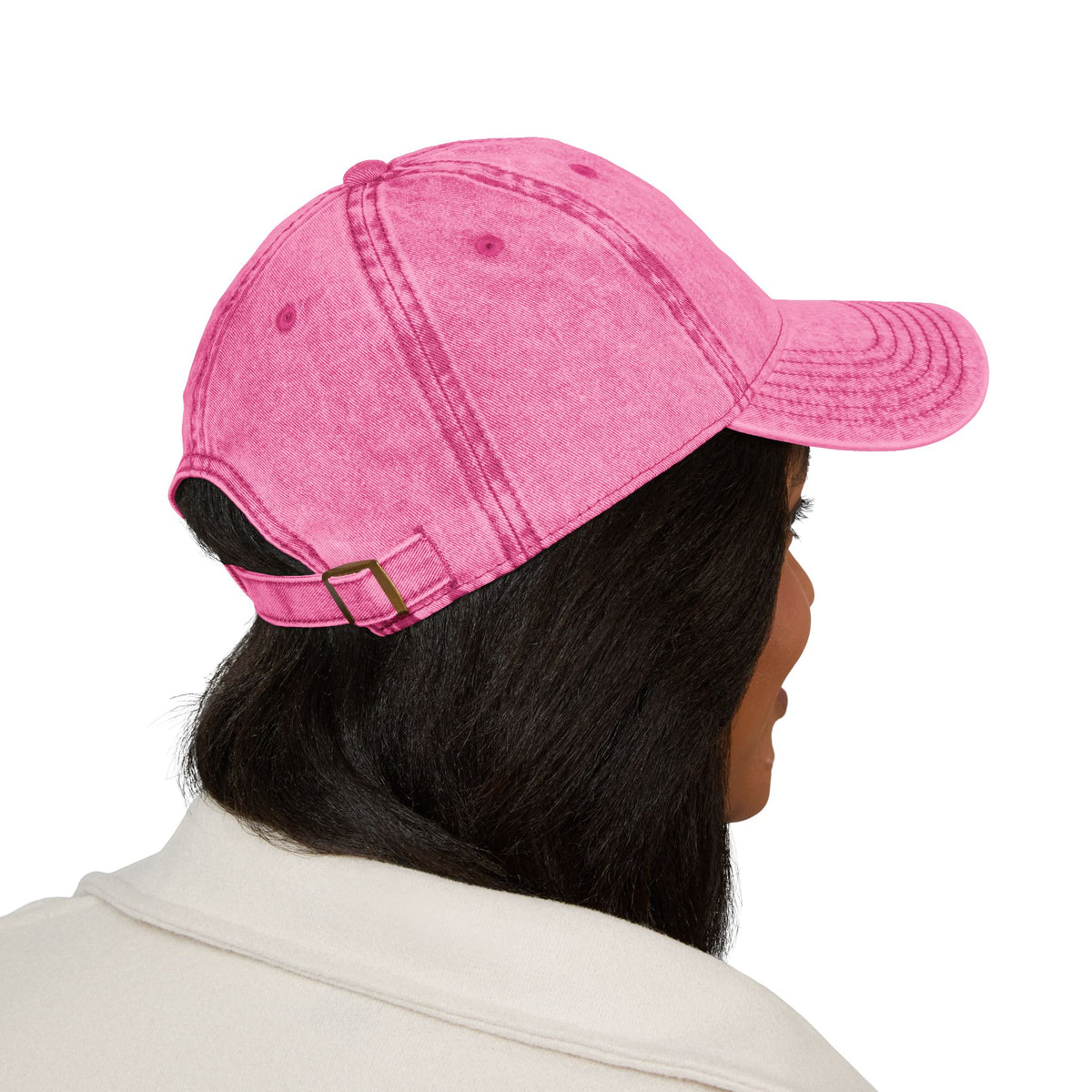 Vintage Embroidered Cap — "Freedom Lived" Washed Pink Baseball Hat